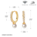 Damen Ohrhänger mit strahlendem Zirkonbesatz und perlenartigen Anhängern Shop Nory