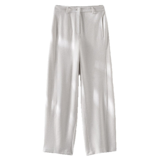 Damen Elegante High‑Waist Palazzo-Stoffhose mit Bügelfalte und dekorativer Mittelnaht Shop Nory