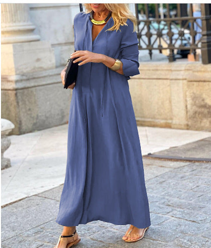 Damen Luftiges Maxikleid mit eleganter Knopfdetail