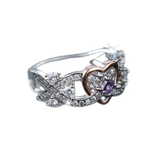 Damen Ring mit herzförmigem Design und funkelnden Zirkonia-Elementen Shop Nory