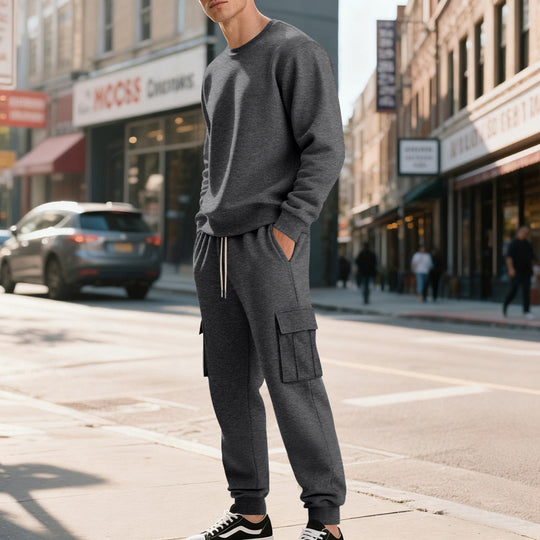 Herren Utility-Cargo-Jogger aus French Terry mit Mehrfachklappen & Tunnelzug Shop Nory
