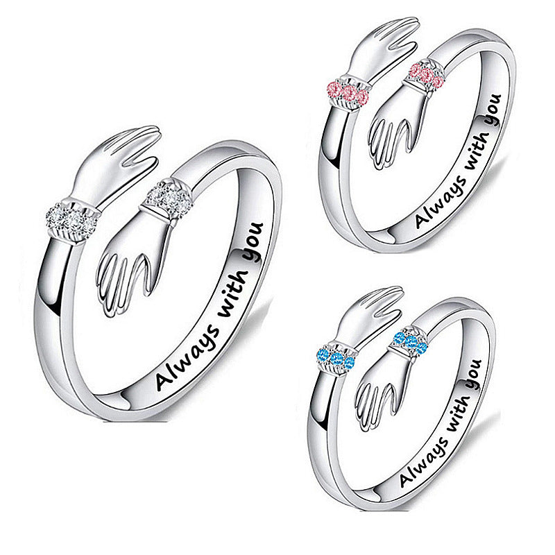 Damen Ring mit einzigartigem Handdesign und funkelnden Zirkonia Shop Nory