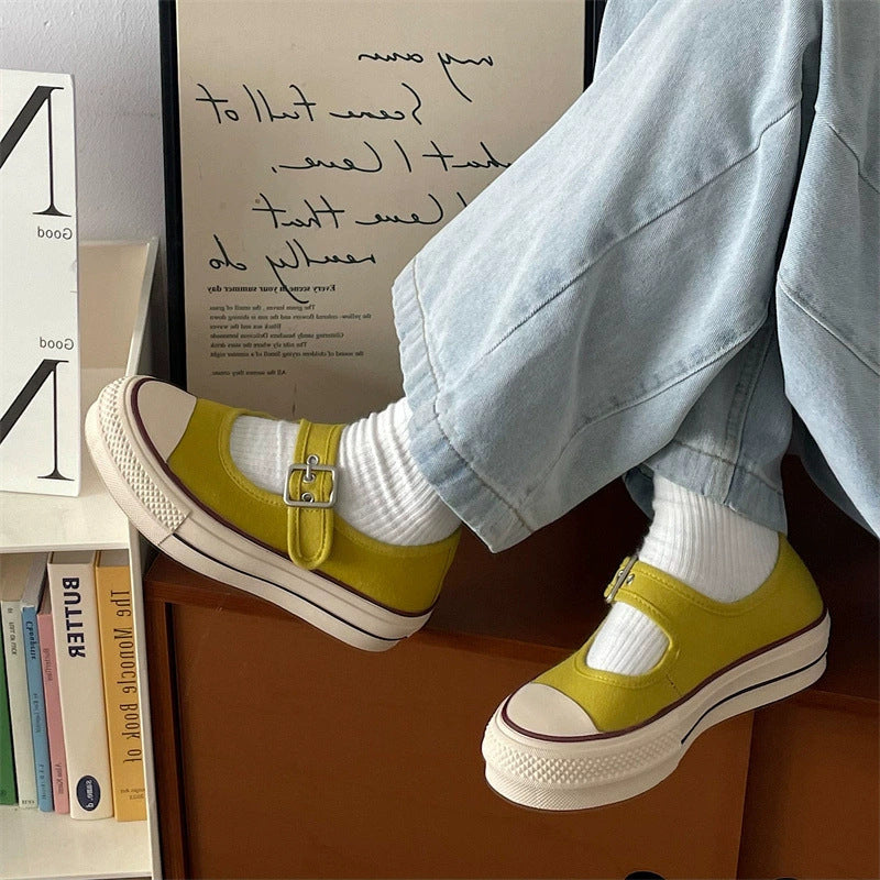 Damen Modische Mary Jane Schuhe mit verstellbarem Riemen und weicher Sohle