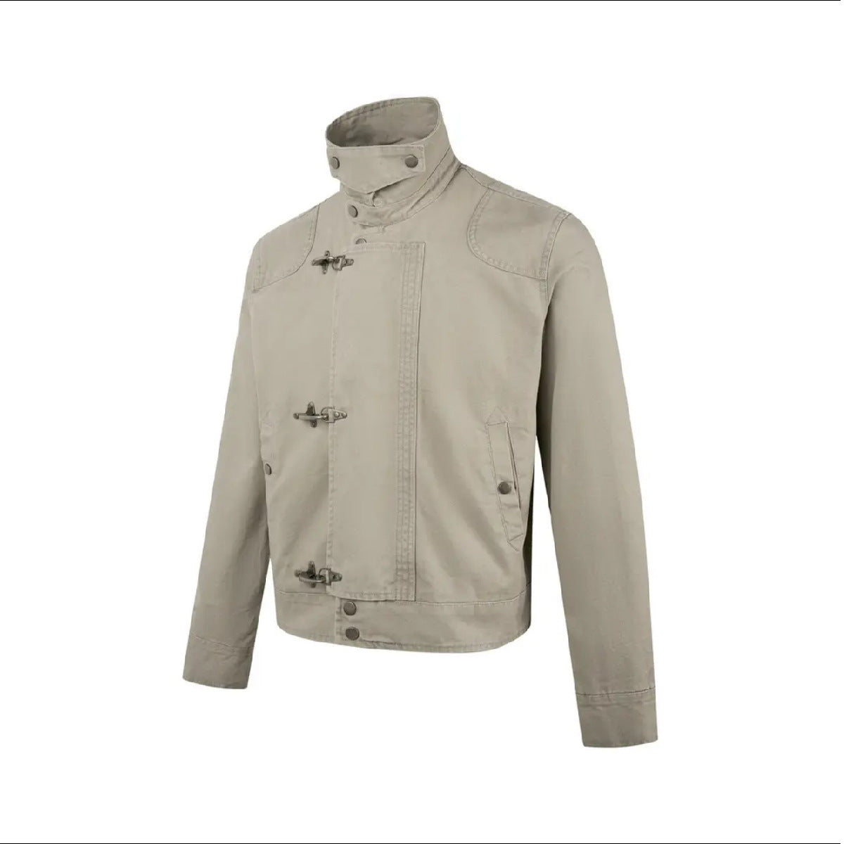 Herren modische Kurzjacke mit innovativen Schnallen und praktischem hochgeschlossenem Kragen