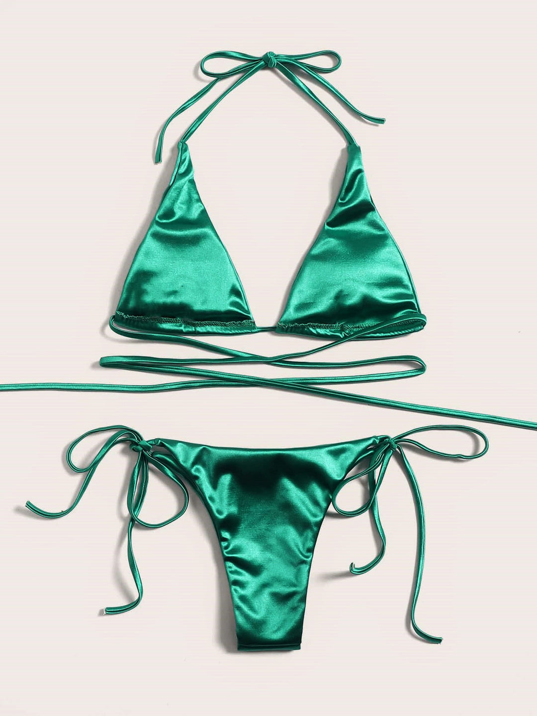 Damen Triangel-Bikini mit verführerischem Satin-Finish