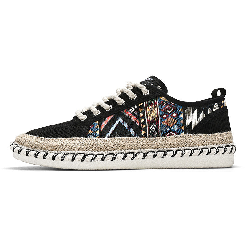 Unisex Espadrille-Sneaker mit geflochtenem Jutemittelsohle und ethnischem Webmuster Shopy Nory