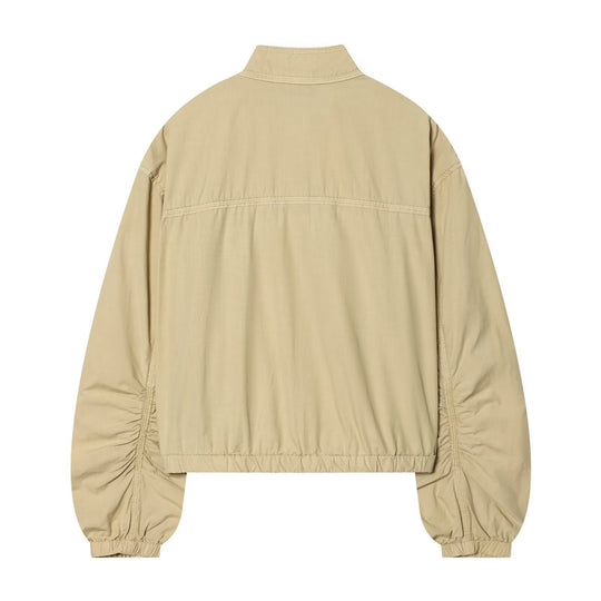 Damen Cropped Bomberjacke mit Stehkragen, Druckknopfleiste und gerafften Ärmeln Shop Nory