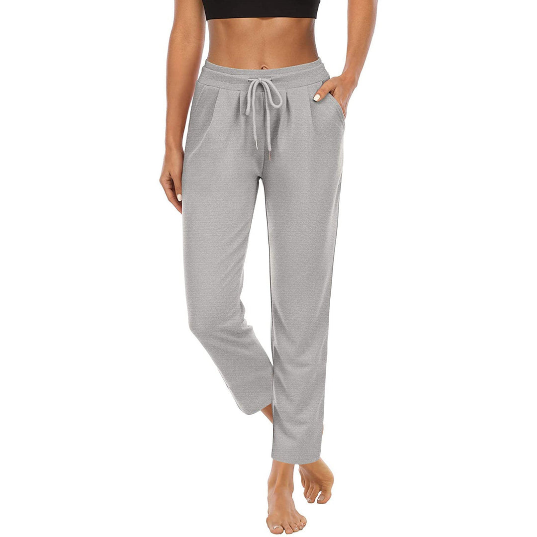 Damen bequeme Freizeithose mit elastischem Bund und seitlichen Taschen Shopnory