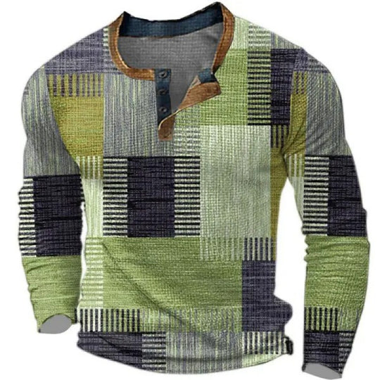 Herren Sportliches Langarmshirt mit Knopfleiste Shop Nory