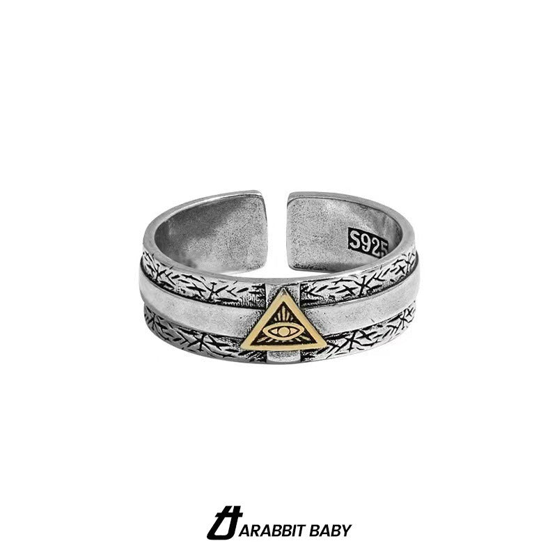 Damen Offener Ring mit kunstvollem Symbol-Design und eingravierter Struktur Shop Nory