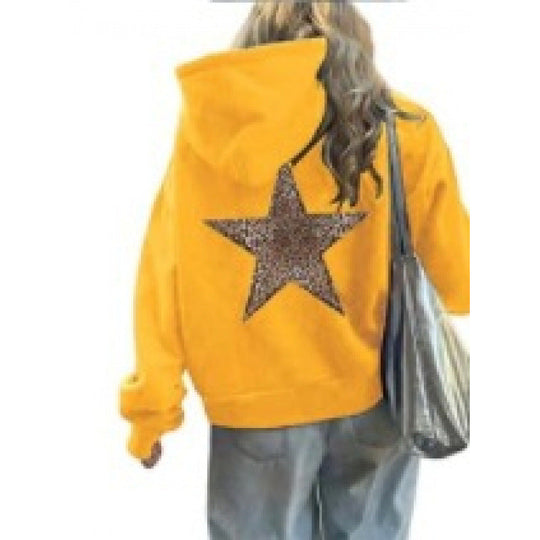 Damen Kapuzenpullover mit glitzerndem Sternmotiv