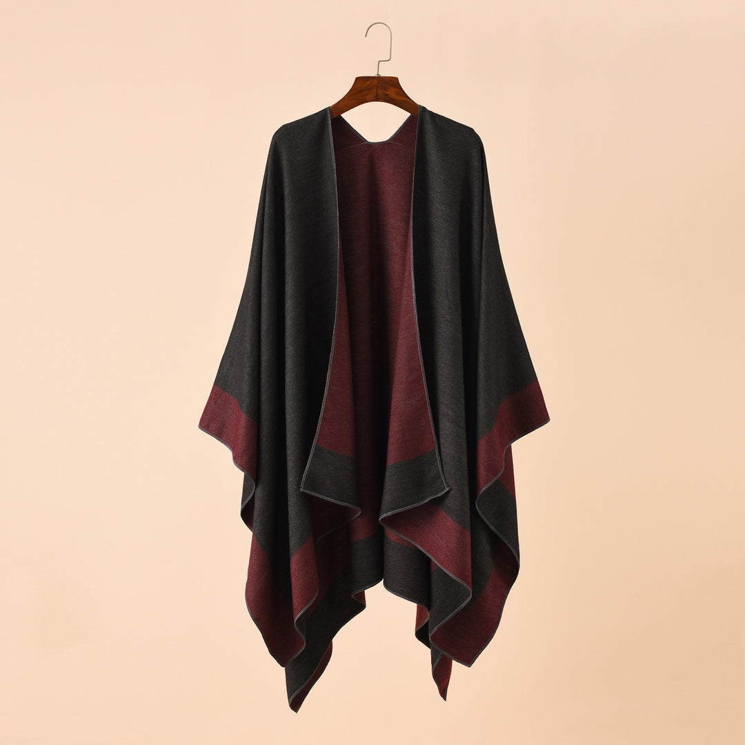 Damen Wendbarer Poncho-Cape aus Kaschmir-Mix mit Oversize-Schnitt Shop Nory