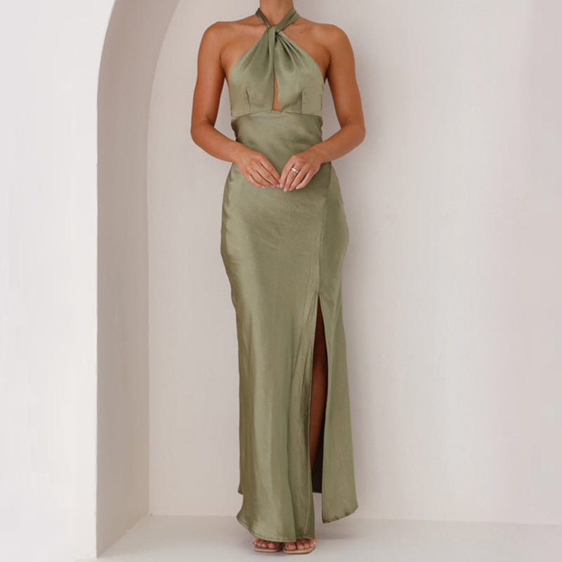 Damen Langkleid mit elegantem Wickeldesign und schickem Schlitz