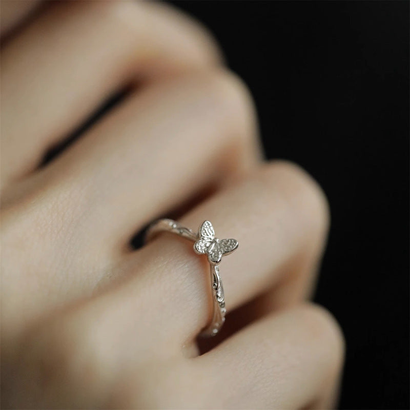 Damen filigraner Ring mit Schmetterlingsdesign Shop Nory