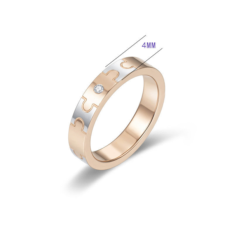 Damen Puzzle-Ring mit elegantem Design und funkelndem Stein Shop Nory