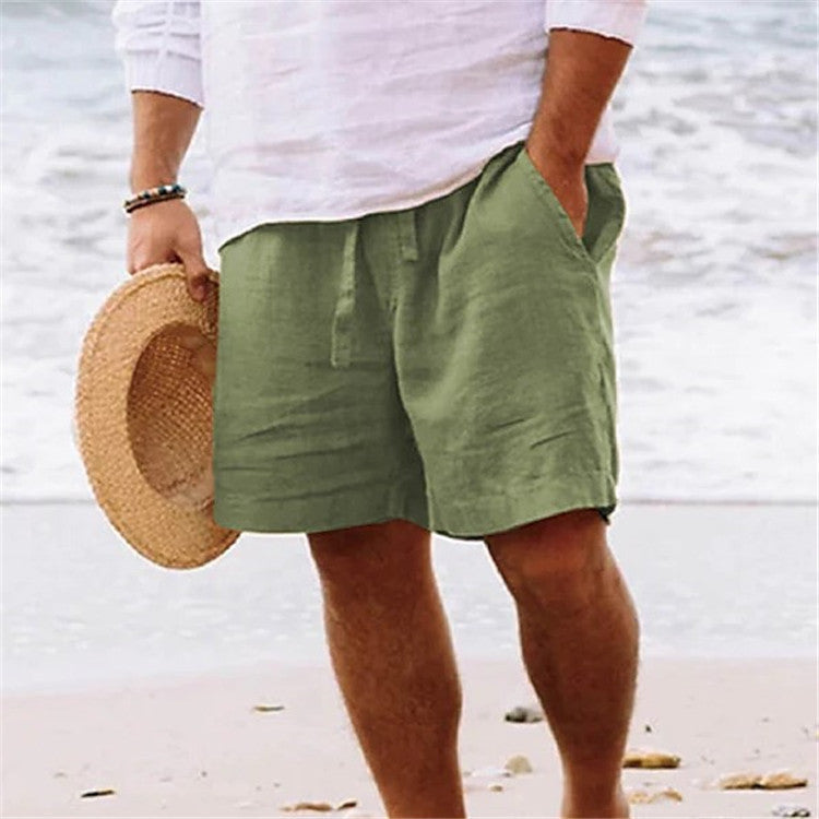 Herren luftige Leinen-Shorts mit elastischem Bund und praktischen Seitentaschen ShopNory
