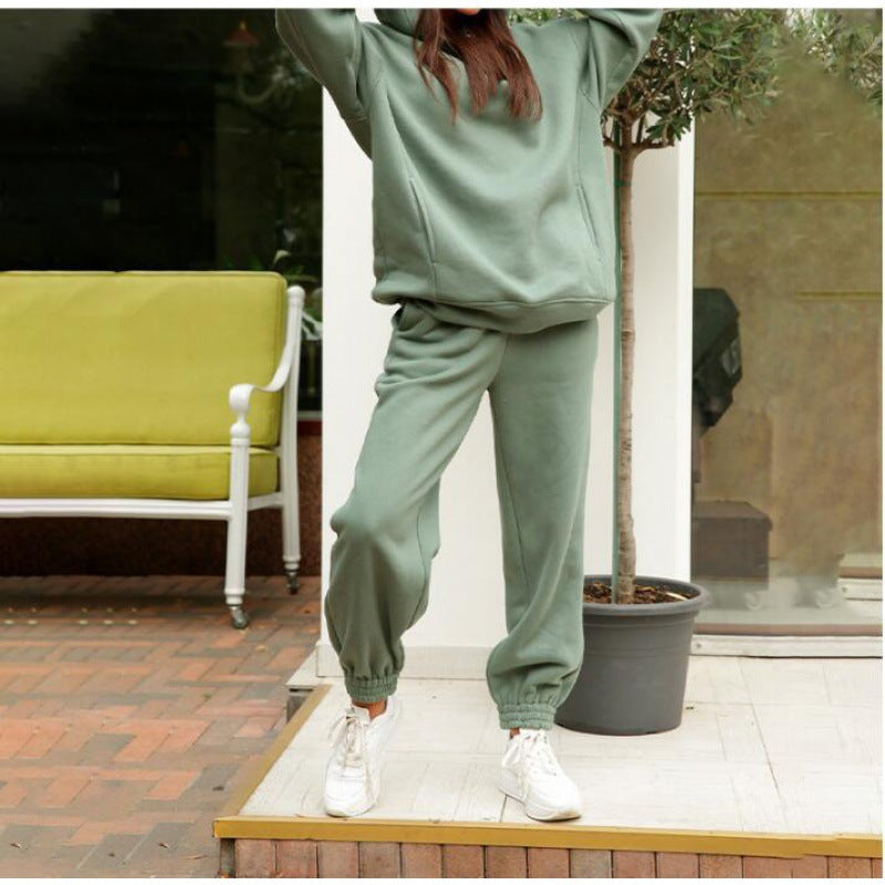 Damen Oversize-Kapuzen-Sweatshirt und Jogginghose Set mit Fleece-Innenseite und elastischen Bündchen Shop Nory