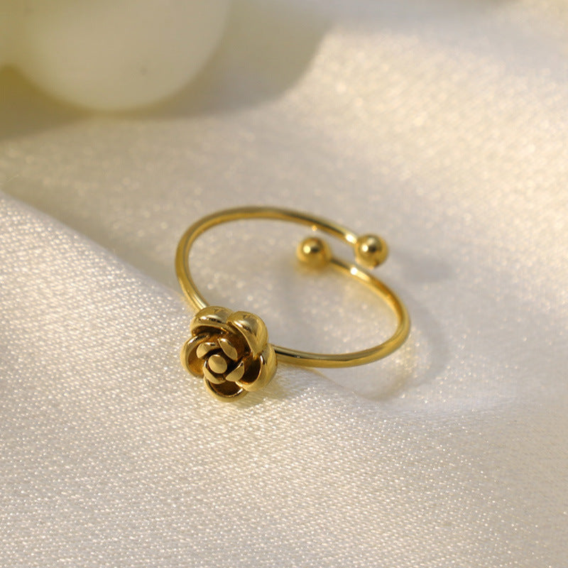 Damen Offener Ring mit floralen Akzenten Shop Nory