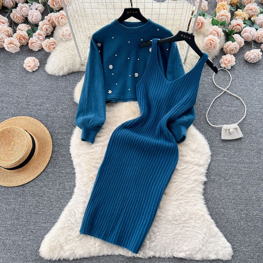 Damen Strickkleid mit elegantem V-Ausschnitt Shop Nory