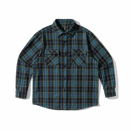 Herren Karriertes Flanell‑Overshirt mit gerundetem Saum und aufgesetzten Brusttaschen Shop Nory