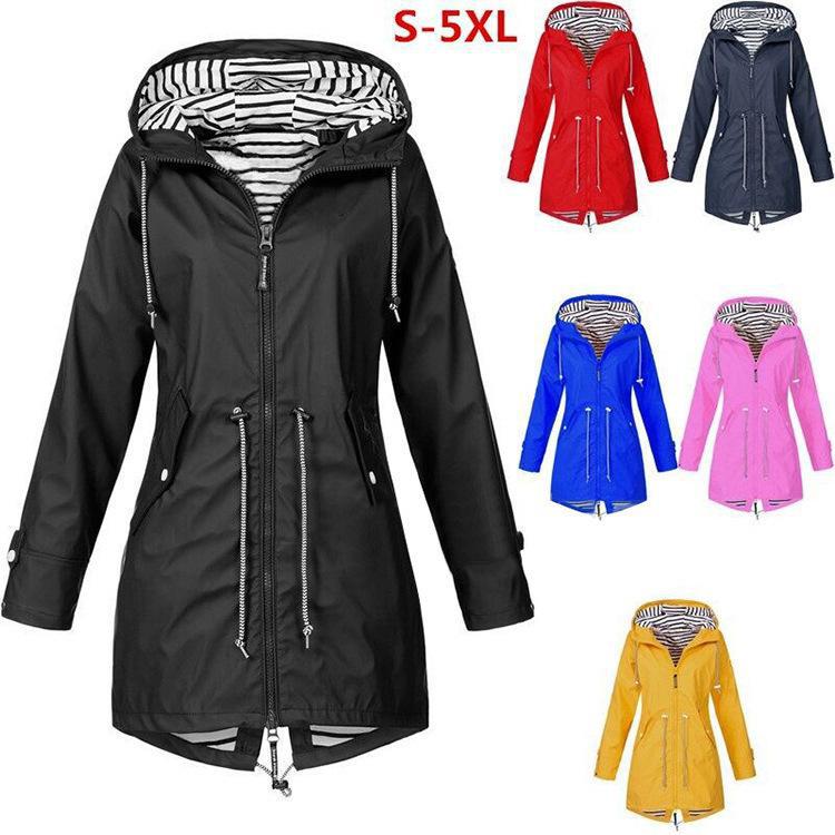 Damen nan taillierte Parka-Jacke mit Kapuze, Kordelzugbund und verdecktem Reißverschluss Shop Nory