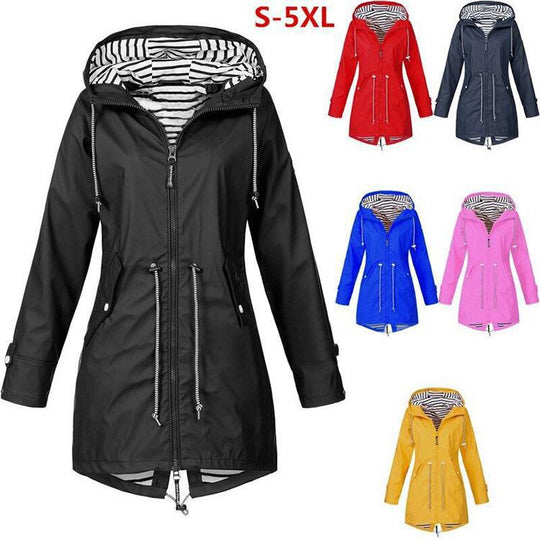 Damen nan taillierte Parka-Jacke mit Kapuze, Kordelzugbund und verdecktem Reißverschluss Shop Nory