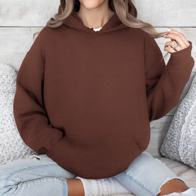 Damen Oversize Kapuzenpullover mit weihnachtlichem Glitzer-Weinglas-Print Shop Nory