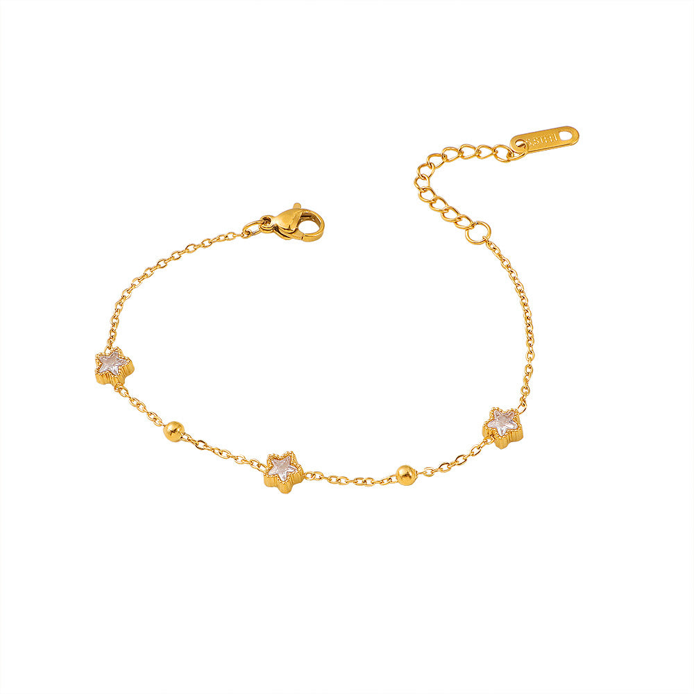 Damen Kristall-Akzent Gold Stern Kette Fußkettchen Shop Nory