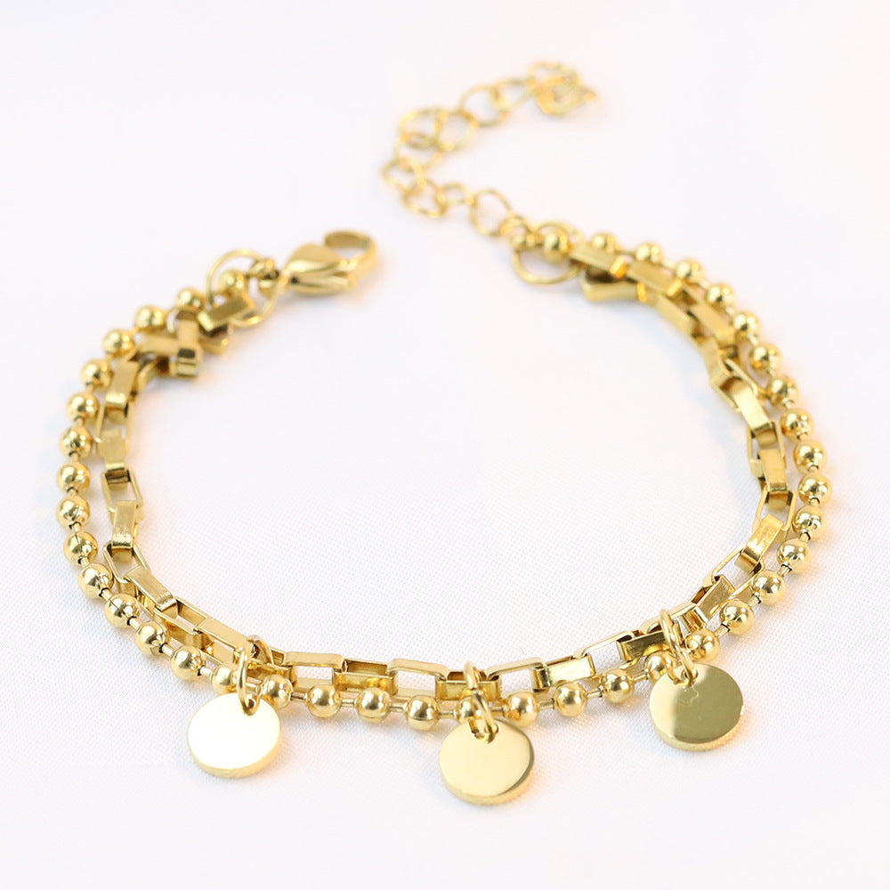 Damen Armband mit trendigem Doppel-Design und Anhängern Shop Nory