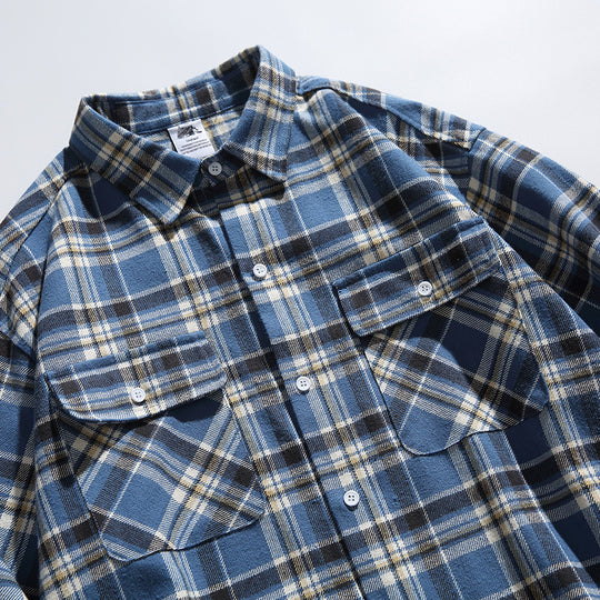 Unisex Kariertes Overshirt im Boxy‑Schnitt mit Brustklappentaschen aus weichem Flanell Shop Nory