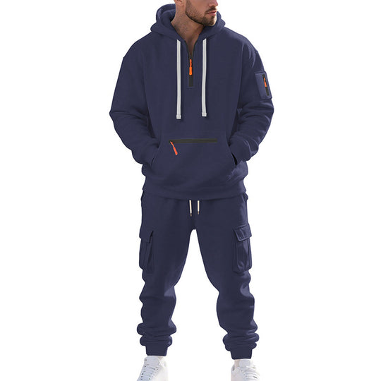 Herren Urbane Cargo-Jogging-Set mit Utility-Hoodie, Reißverschluss-Details und Cargo-Joggers Shop Nory