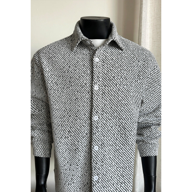 Herren Bedrucktes Langarm-Hemd Shop Nory