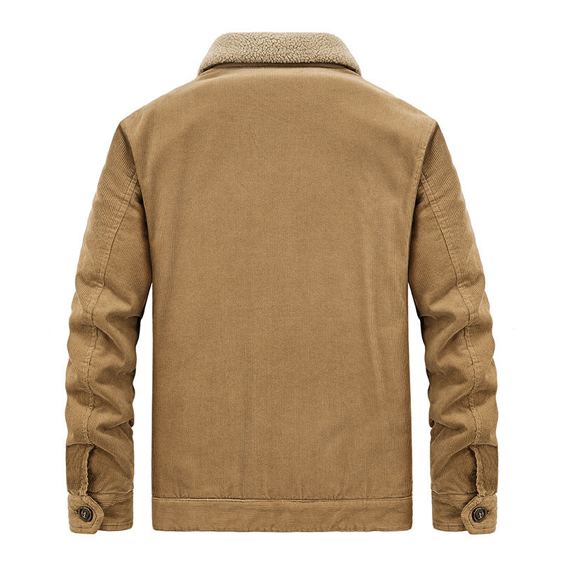 Herren Baumwoll-Cordjacke im Worker-Blouson mit wärmender Sherpa-Innenausstattung Shop Nory
