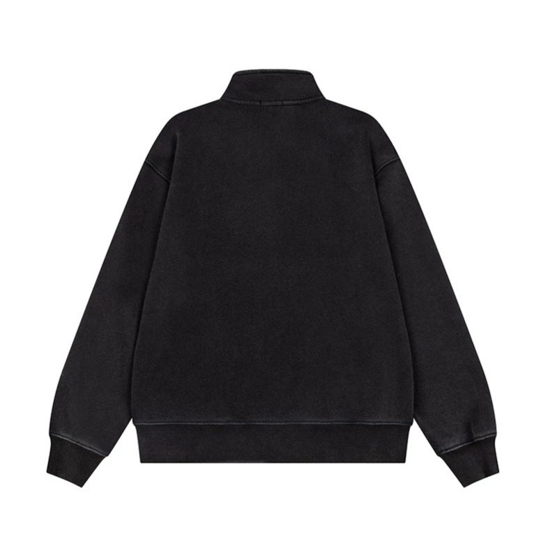 Herren Militärisch inspirierte Sweatjacke mit Stehkragen und Zierknopfleisten Shop Nory