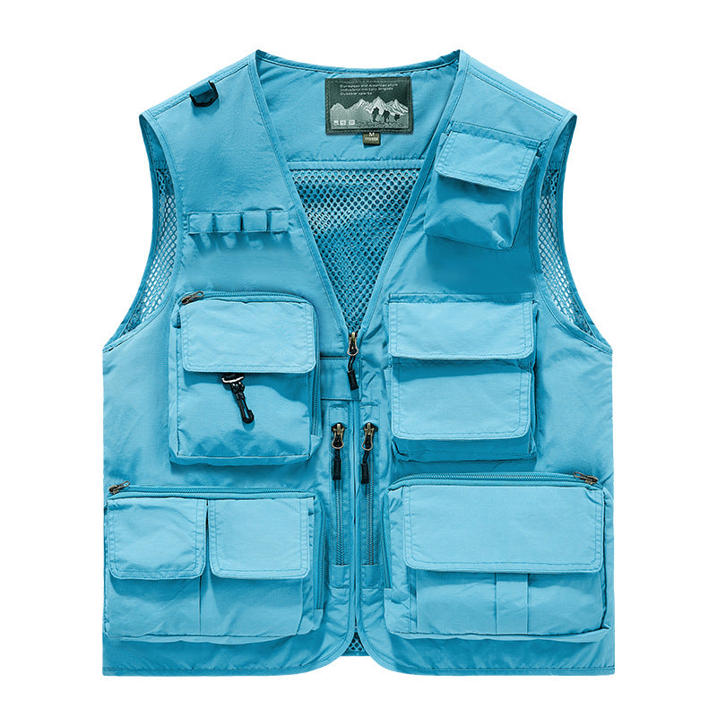 Herren Outdoor-Utility-Anglerweste mit atmungsaktivem Meshrücken und multifunktionalen Taschen Shop Nory