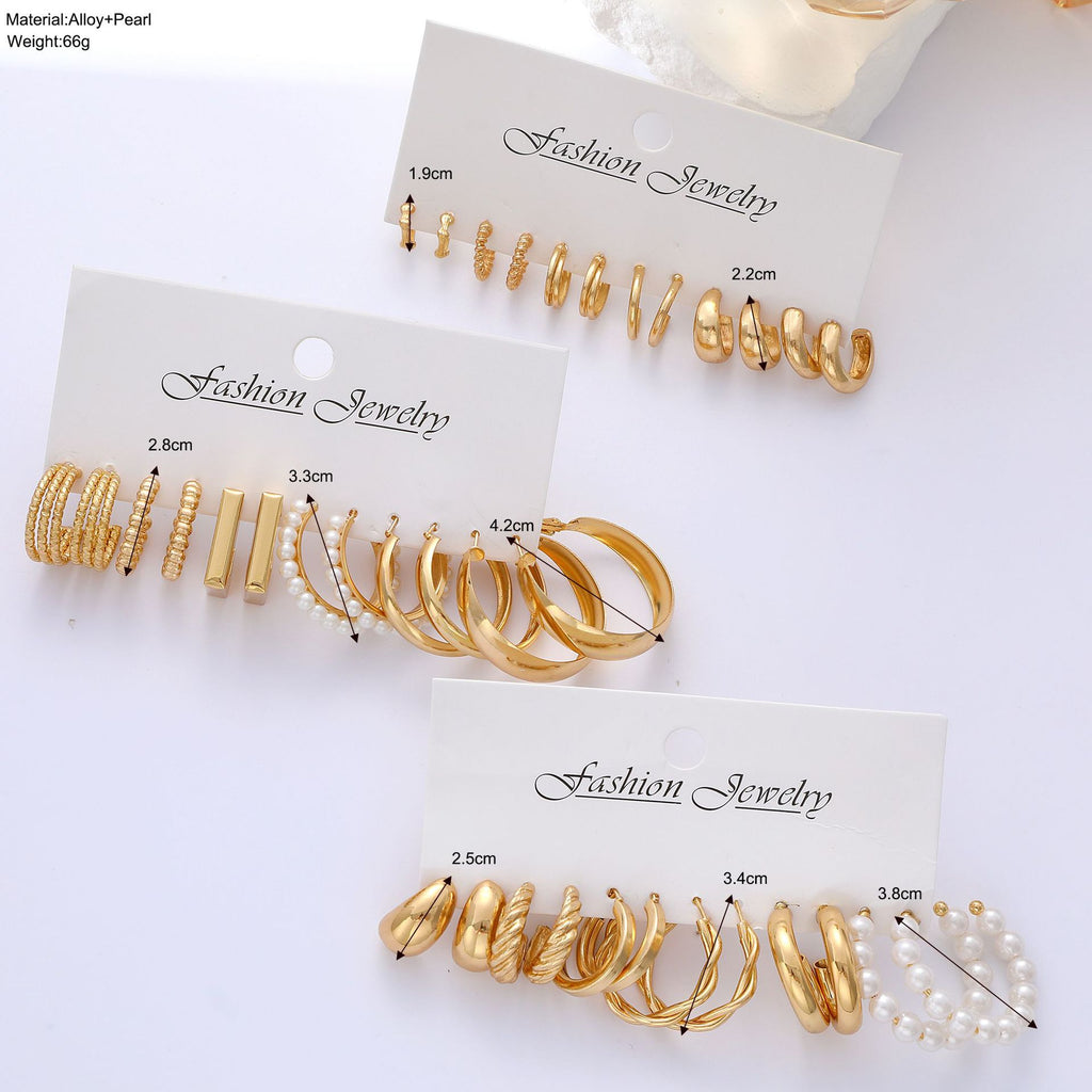 Damen Ohrstecker Set mit goldenen und eleganten Designs Shop Nory