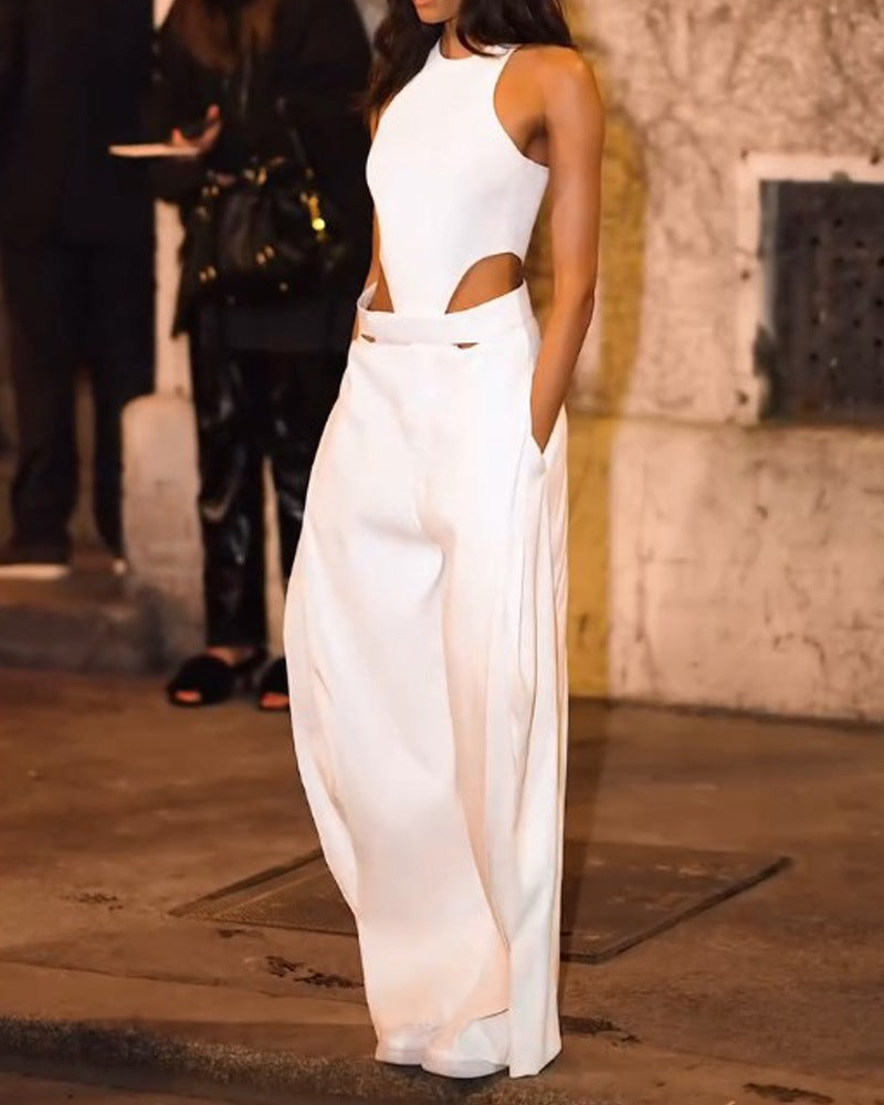 Damen Elegantes Cut-Out Jumpsuit mit Hochbund