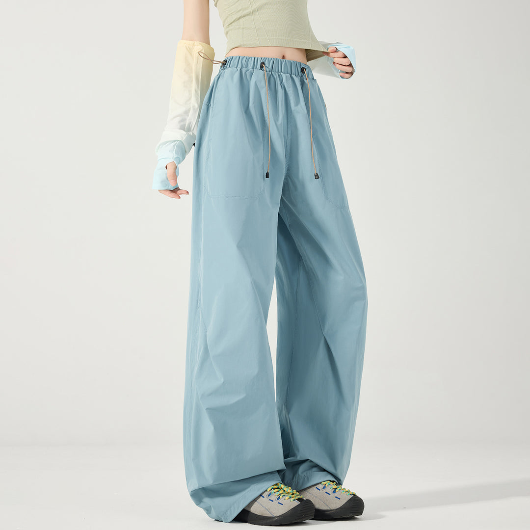 Damen weite technische Cargohose mit Kordelzugbund Shop Nory
