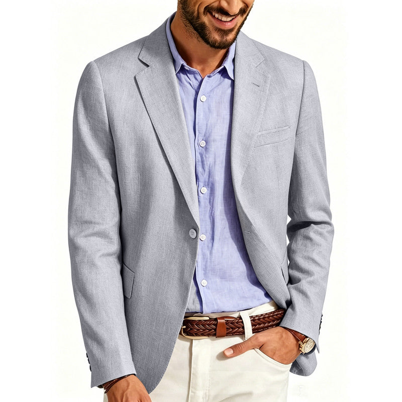 Herren Sommerliches Leinen-Blazer-Sakko mit atmungsaktivem Gewebe und taillierter Passform Shop Nory