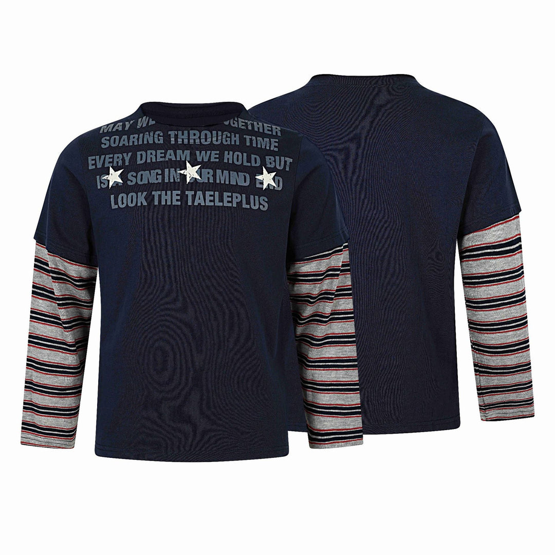 Herren Langes Layering-Longsleeve mit Stern-Applikation und gestreiften Unterärmeln Shop Nory