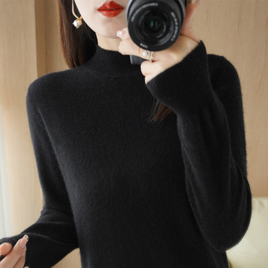 Damen Kurzrollkragenpullover in Kaschmir-Optik mit extralangen Rippbündchen Shop Nory