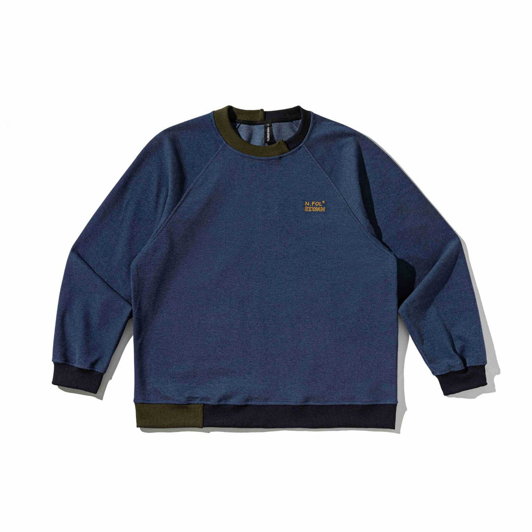 Herren Komfortabler Baumwoll-Sweatshirt mit Kontrastbündchen und Sticklogo Shop Nory