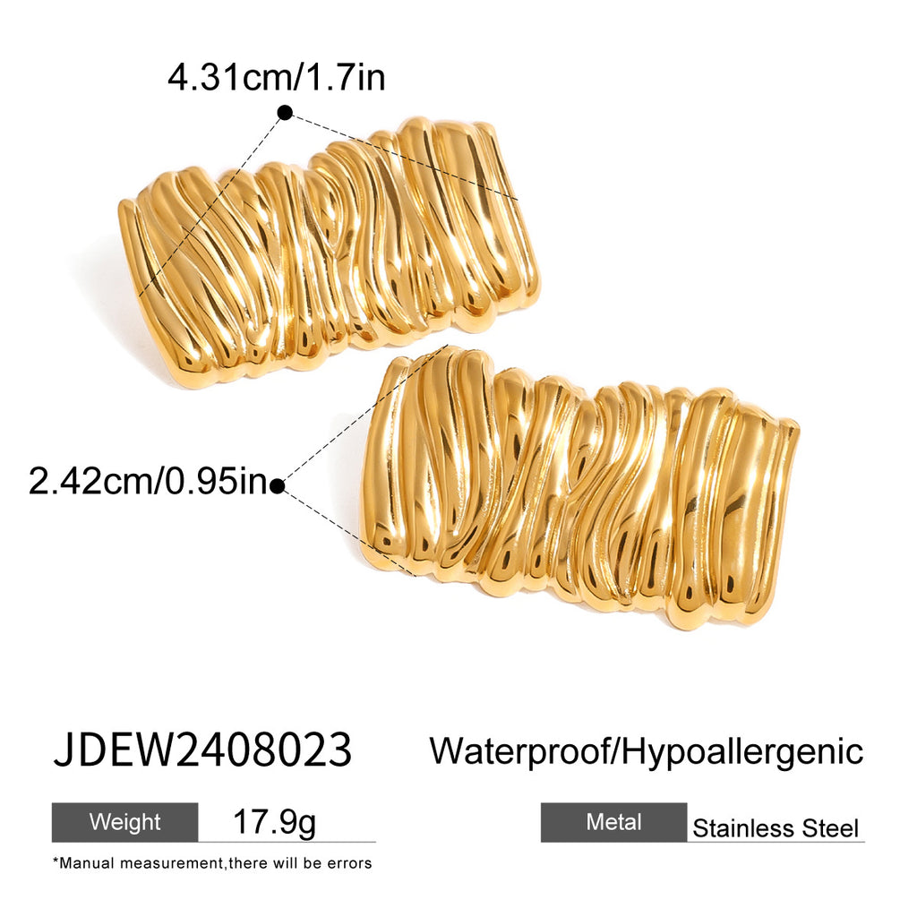 Damen Hypoallergener Edelstahlring mit modernem Wellenmuster Shop Nory