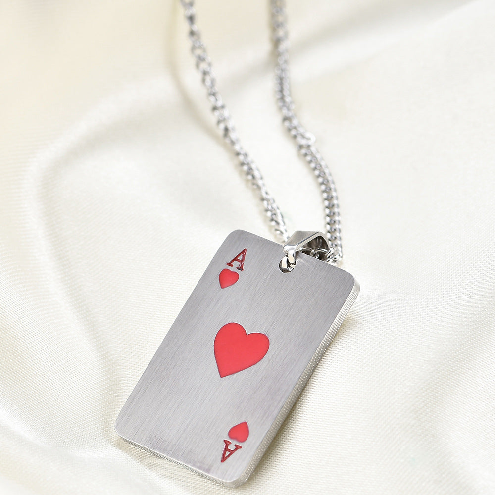 Damen Halskette mit einzigartigem Spielkarten-Anhänger Shop Nory