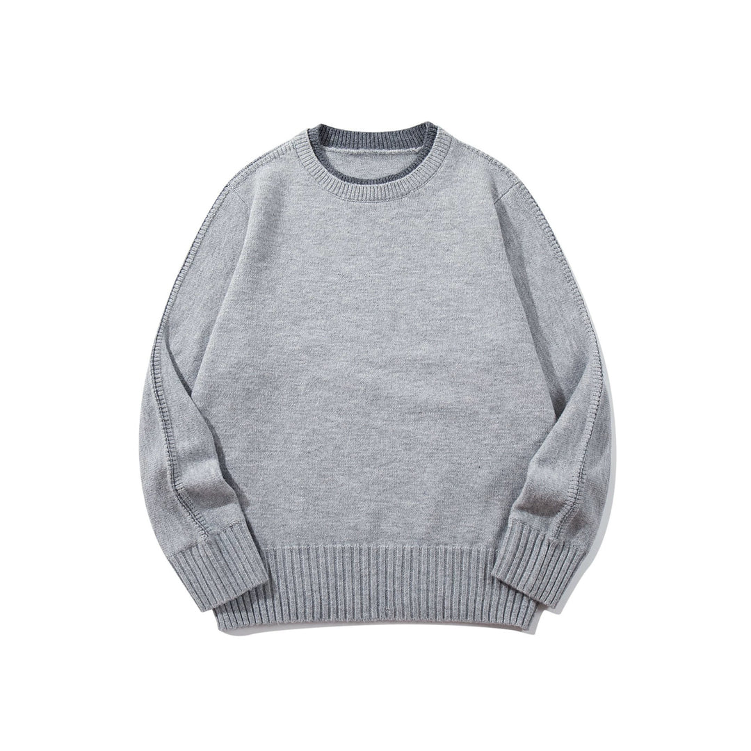 Unisex Feinstrick Rundhalspullover mit breitem Rippenbund und überschnittener Schulter Shop Nory