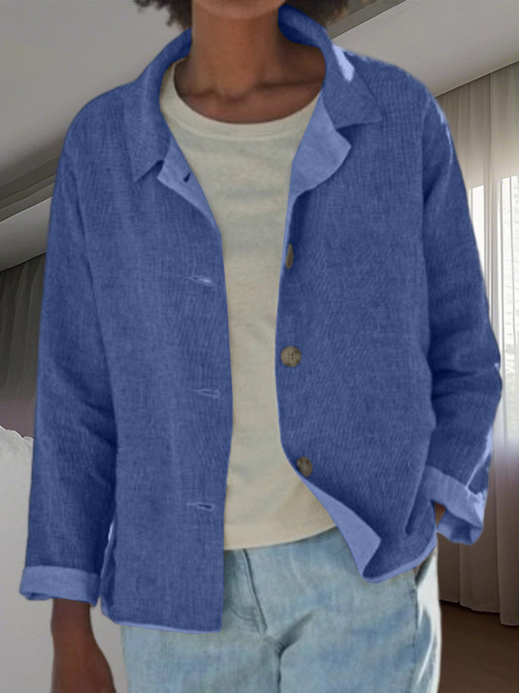 Damen Leichte Überwurfjacke mit strukturiertem WShopnorymuster