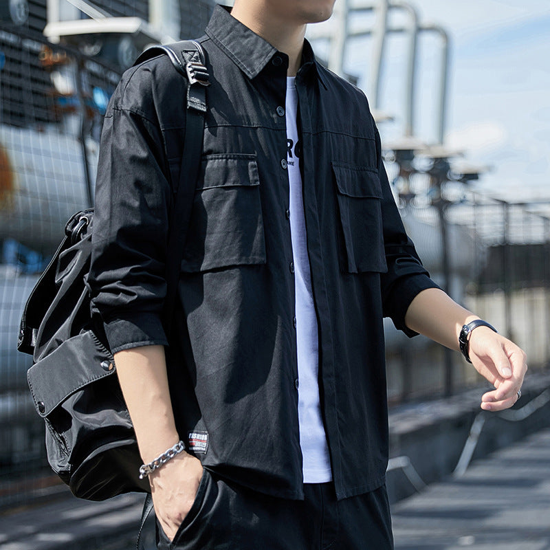 Herren Overshirt im Utility-Canvas-Look mit Brustpattentaschen und geradem Schnitt Shop Nory