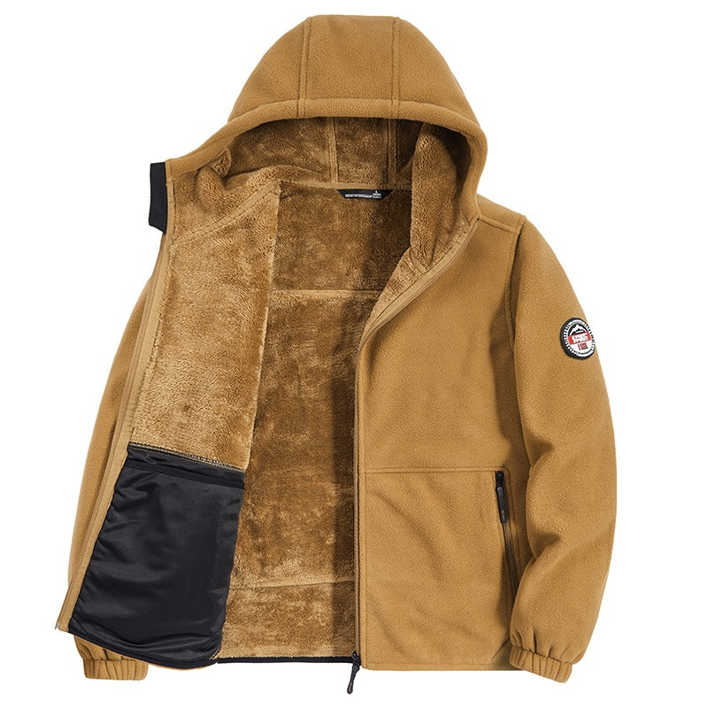 Herren Fleecejacke mit Kapuze und Teddy-Innenfutter Shop Nory