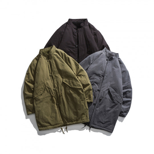 Herren Isolierende Parkajacke im Oversize‑Cut mit Sherpa‑Futter und Tunnelzugsaum Shop Nory