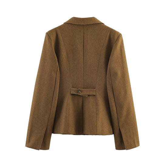 Damen Taillierter Kurzblazer mit Wiener Nähten, durchgehender Knopfleiste und Pattentaschen Shop Nory